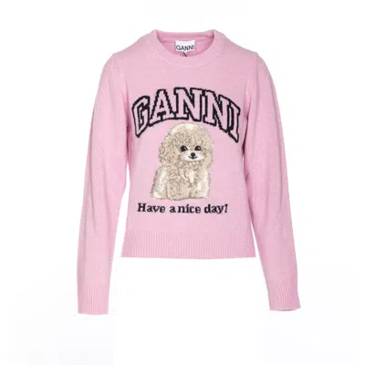 GANNI GANNI WOMEN PINK POODLE JUMPER