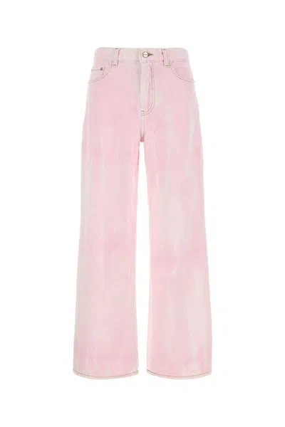 Ganni Women Pink Straight High Rise Jeans