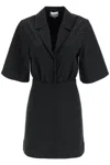 Ganni Black Stripe Minidress In Black