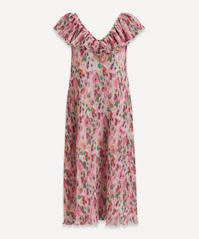 Ganni Women's Pleated Georgette Mini-dress