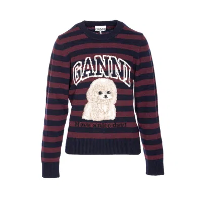 GANNI GANNI WOMEN POODLE GRAPHIC WOOL SWEATER