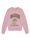 Ganni Poodle Pink Crewneck Jumper In Pink