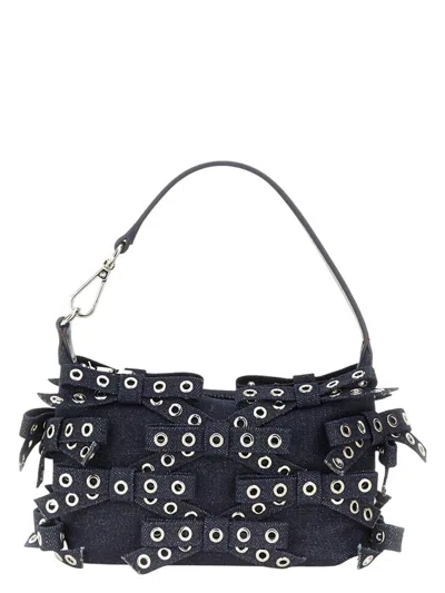 Ganni Women's Pouch Bag In Blue