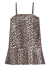 Ganni Leopard Print Mini Dress In 943 Leopard