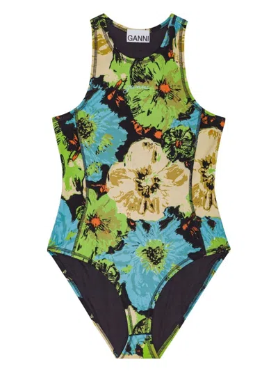 GANNI WOMEN'S PRINTED BODYSUIT | SIZE 36 | T4134