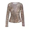Ganni Topwear In Animalier Polyester