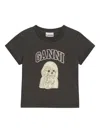 Ganni T-shirt In Cotone Ardesia   Donna In Black
