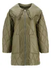 Ganni Lightweight Down Jacket With Oversized Collar