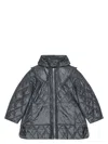 Ganni Quilted Short Jacket In Gray