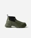 Ganni Crop City Rubber Boots In Green