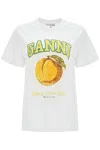 Ganni White T-shirt With 'have A Nice Day' Logo Print In White