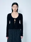 Ganni Women Rib Knit Tie-string Cardigan In Black