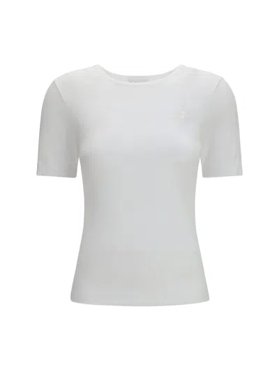 Ganni Women Ribbed Cotton T-shirt In White