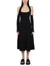Ganni Ribbed Dress In Black