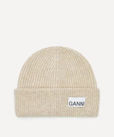 Ganni Women's Ribbed Knit Beanie