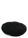 Ganni Women Ribbed Wool Hat In Black