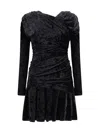 Ganni Women Ruched Mini Dress In Black