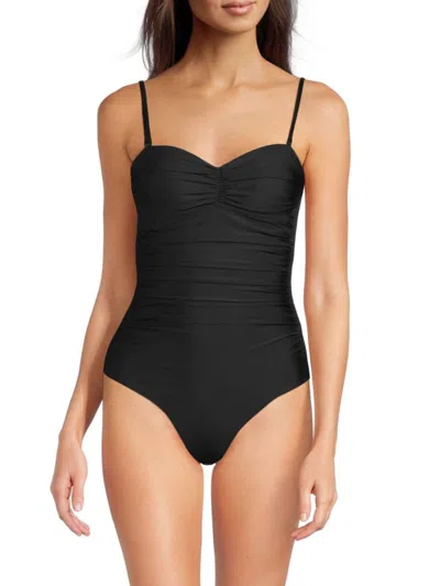 GANNI WOMEN'S RUCHED ONE PIECE SWIMSUIT
