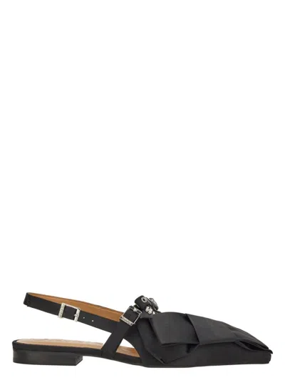 GANNI WOMEN'S SATIN BALLERINA SANDAL