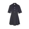 Ganni Mini Dress With Scalloped Buttons In Gray