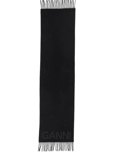 GANNI GANNI WOMEN SCARF WITH LOGO