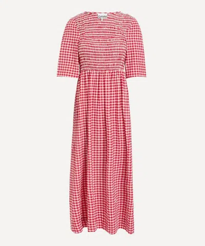 Ganni Women's Seersucker Smock-dress