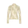 Ganni Womens Olive Night Flower Mock-neck Knitted Jumper In Green