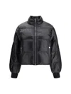 Ganni Women Shiny Nylon Short Puffer Jacket In Black