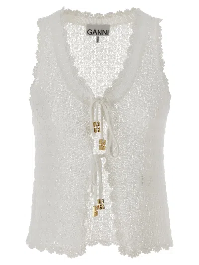 Ganni Women 'shiny Pointelle Knit' Vest