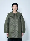 Ganni Women Shiny Quilt Jacket In Green