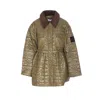 Ganni Women Shiny Quilt Midi Jacket In Green