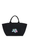 Ganni Xxl Logo-embellished Canvas Tote Bag In Black