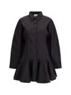 Ganni Women Short Chemisier Dress In Black