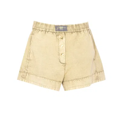 Ganni Women Shorts In Gold