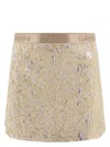 Ganni Metallic Cloquã© Mini Skirt