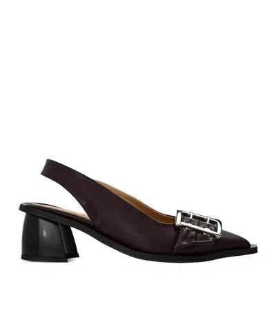 Ganni Women's Slingback Block Heel Block Court Shoes In Multi