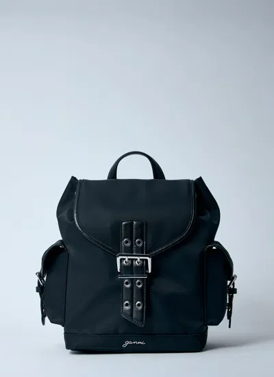 Ganni Small Bucky Backpack In Black