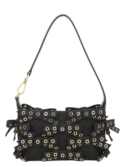 Ganni Women's Small Butterfly Tote Bag In Black