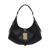 Ganni Kat Small Black Shoulder Bag With Adjustable Handle And Logo Plaque On The Front In Leather Woman In Black