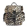 Ganni Magnetic Buckle Backpack Leopard Print