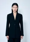 Ganni Women Solid Twill Suiting Blazer In Black