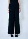Ganni Women Solid Twill Suiting Cargo Pants In Black