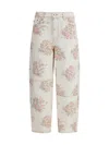 Ganni Flower Jeans In White