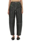 Ganni Black Organic Cotton Jeans In Black