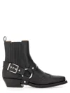 Ganni Western Chelsea Ankle Boots In Black