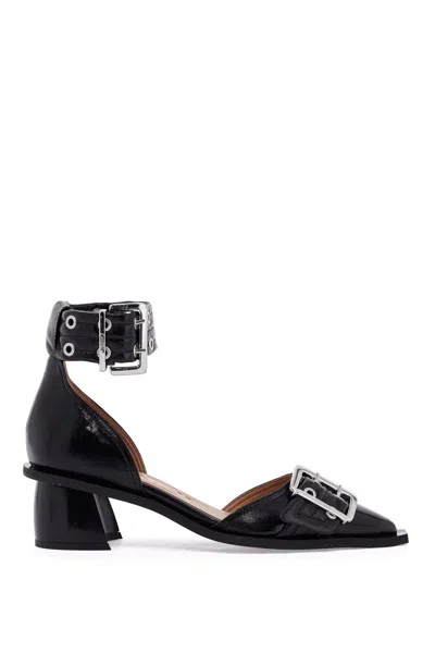 Ganni 7mm Buckle-detail Pumps In Black