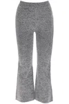 Ganni Melierte Kick-flare-hose Aus Stretch-strick In Grey
