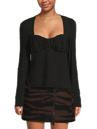 Ganni Black Sweetheart Blouse