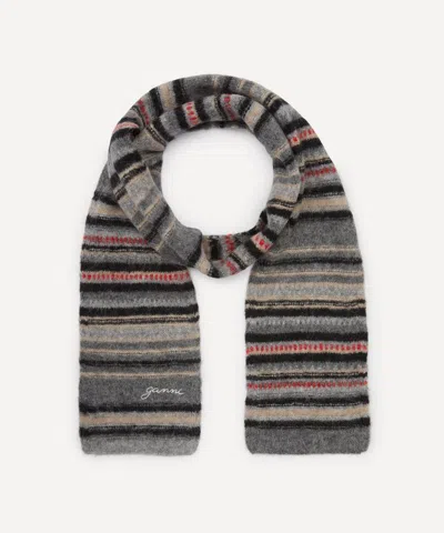 Ganni Women's Striped Alpaca-blend Scarf