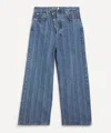 Ganni Striped Baggy Jeans In Blue